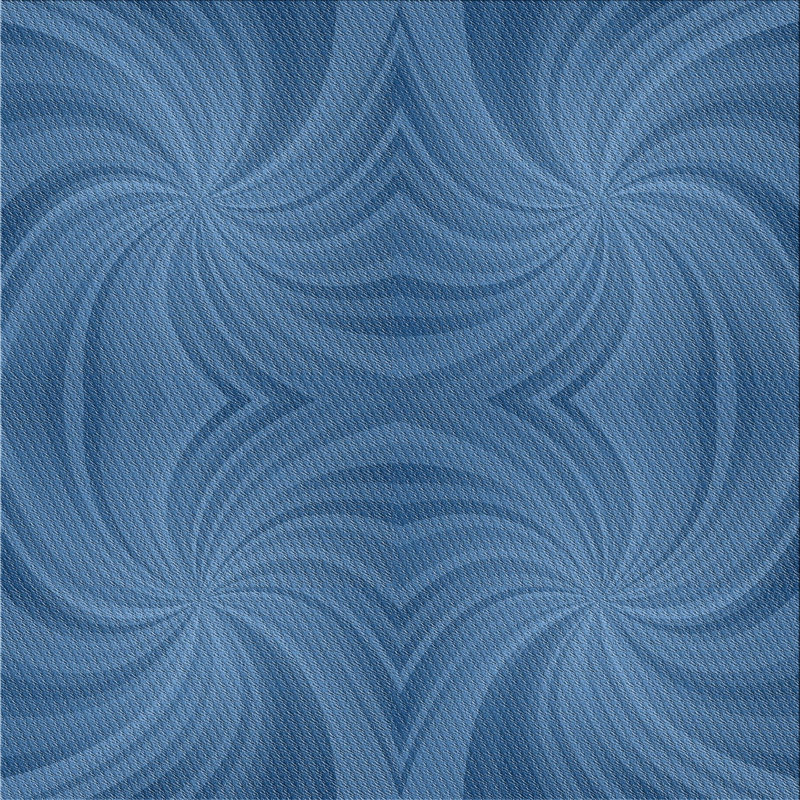 Tapis bleu/blanc à motifs, Carré 3 pi