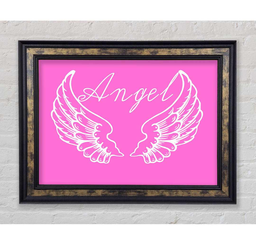 Mädchenzimmer Zitat Angel Wings 4 Dusty Pink - Einzelne Bilderrahmen Kunstdrucke