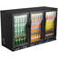 Kalamera three-door 11.2cu.ft back bar undercounter commercial beverage cooler