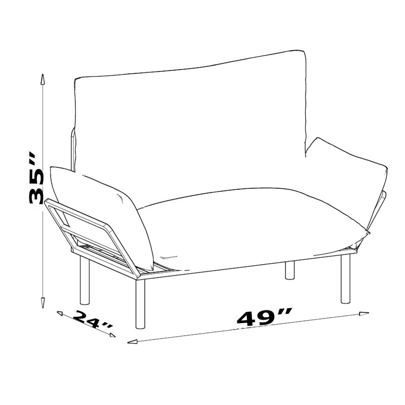 Mychala Metal 49'' Reception Loveseat, Blue