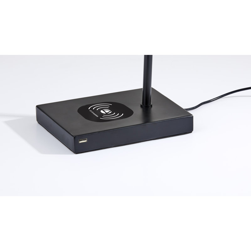 Allesandro Adjustable Metal USB Desk Lamp, Black