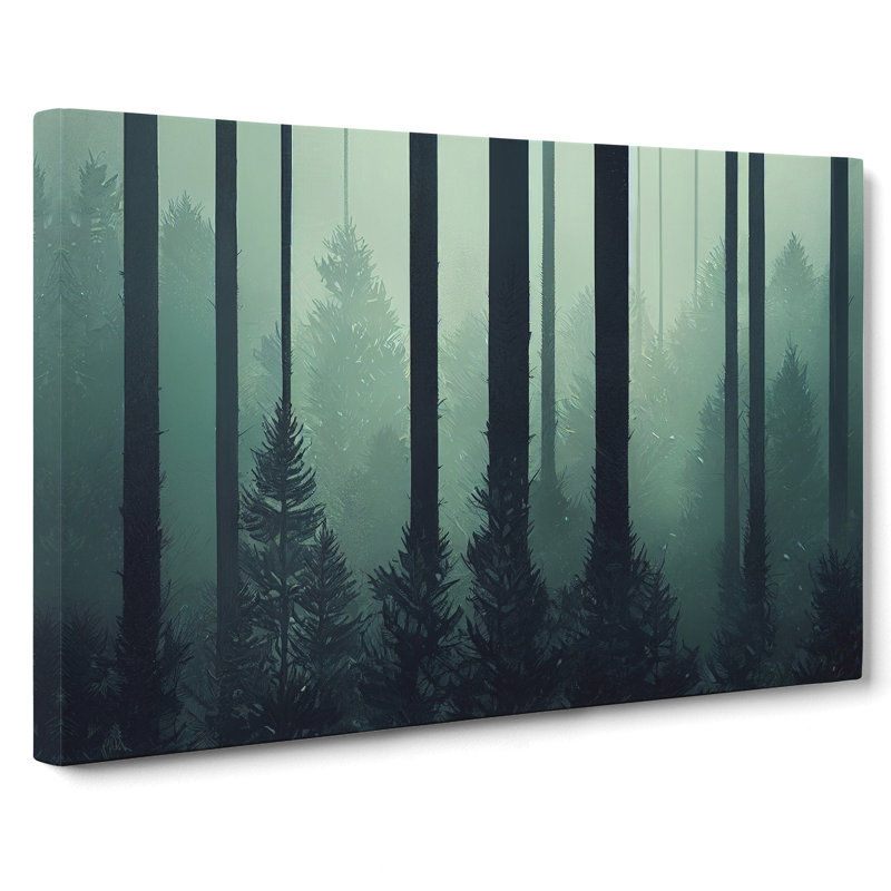 Traditional Pine Tree Forest - Wrapped Canvas Painting, 35cm H x 50cm W x 3cm D