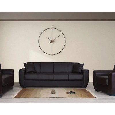 Rege Leather Convertible Sofa Bed