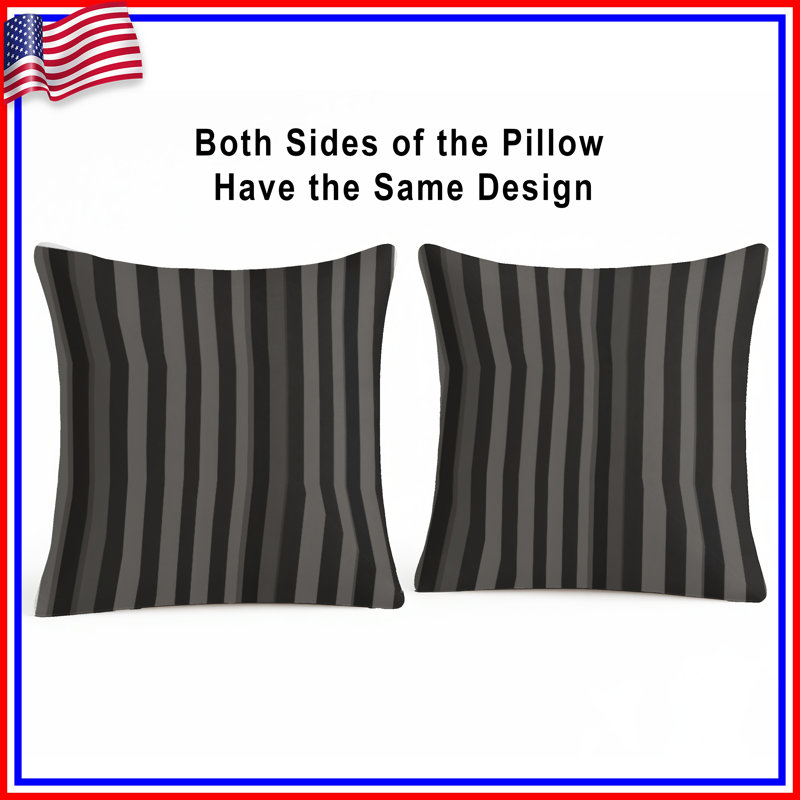 Black Stripes Throw Pillow, Pattern Double Sided Pillows, 20 x 20 inches