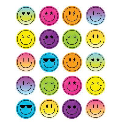 Autocollants visages souriants 4Ever, par 120, paquet de 12