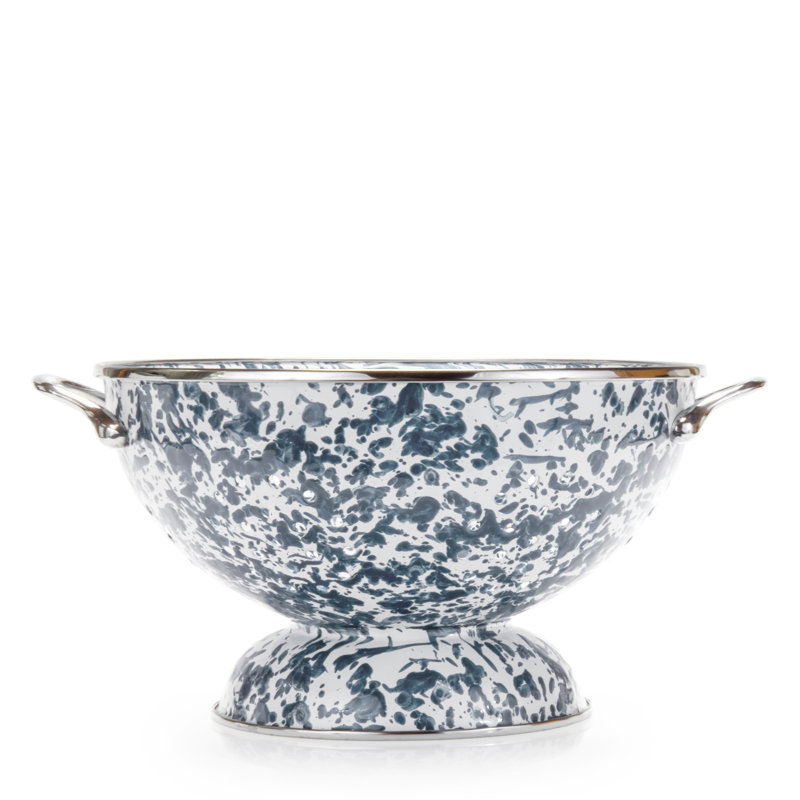 Swirl Stainless Steel Colander, Medium, Gray Swirl