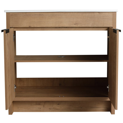 36" Modern Bathroom Vanity With - Base - Imitative Oak Bvb02436imo Scratch- Surface