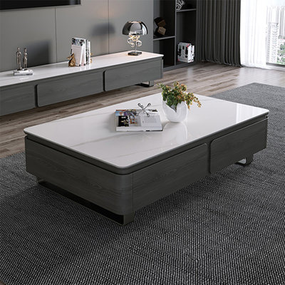 Table basse rectangulaire en bois manufacturé gris