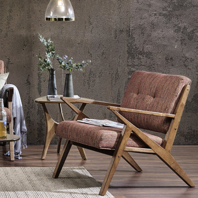 Méridienne orange Mid-Century moderne, rembourrage en mousse haute, structure en bois massif, l 30 po x H 32,5 po x l 33,5 po