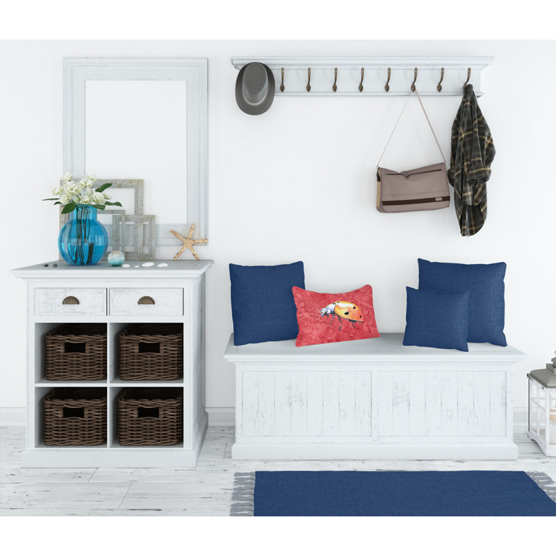 Housse et insert de coussin d'extérieur Lady Bug, H 12 po x l 16 po x P 4,5 po, Rectangulaire