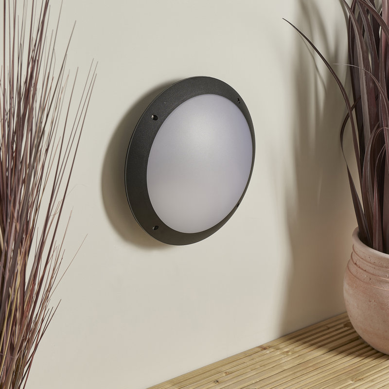 Steen Integrated LED Outdoor Bulkhead Light, Matte Black