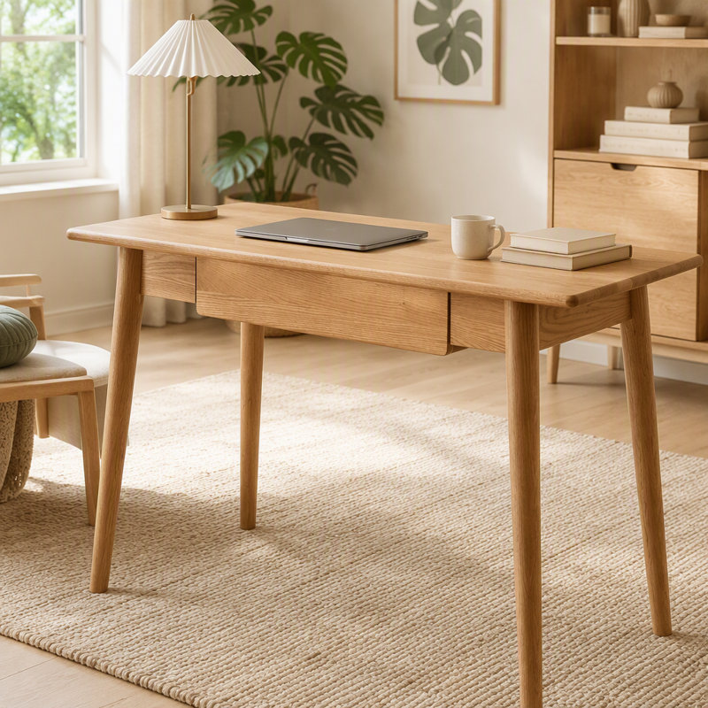 Bureau d'ordinateur en bois naturel 100% bois massif