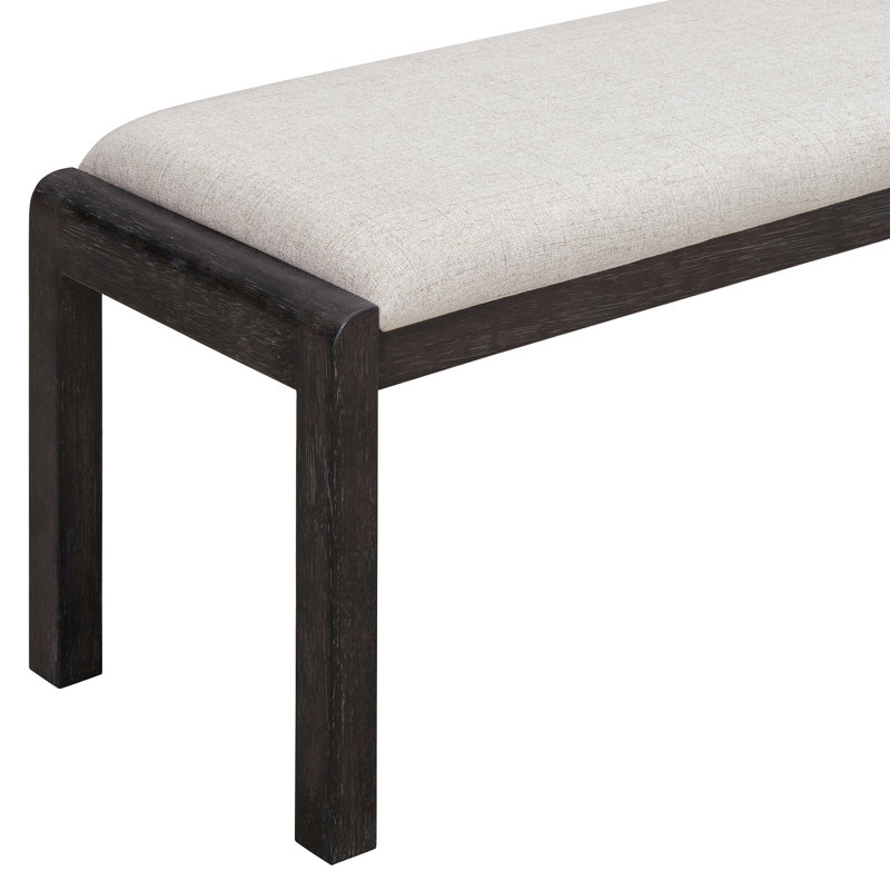 Ensemble de salle à manger extensible Roselyn 6 pièces en bois d'hévéa avec chaises et banc rembourrés, Espresso