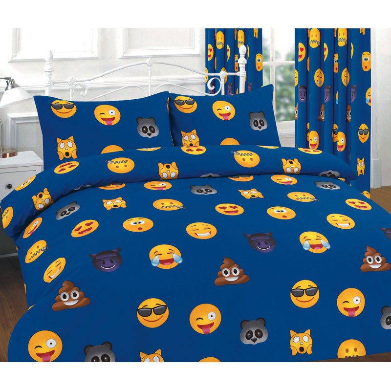 NZ Cotton Blend Abstract Duvet Cover Set with Pillowcases, Super King, Blue