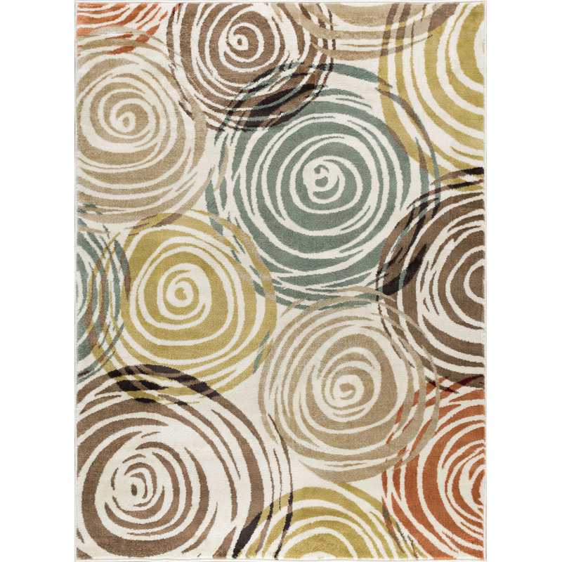 Ardwell Contemporary Ivory Fresh Floral Indoor Area Rug for Living Room, Bedroom, Dining Room, Rectangle 2' x 3'