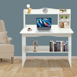 Computer Desk With Bookshelf - 39.37" X 18.9" Desktop Size