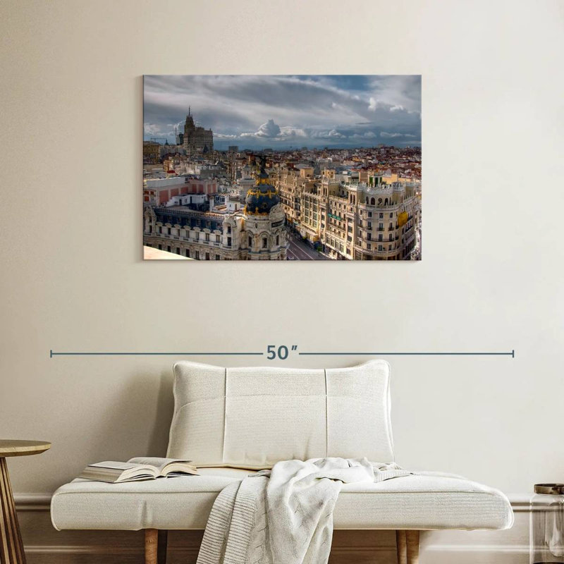 Sireci Madrid Skyline Over Gran Via, 24" H x 36" W
