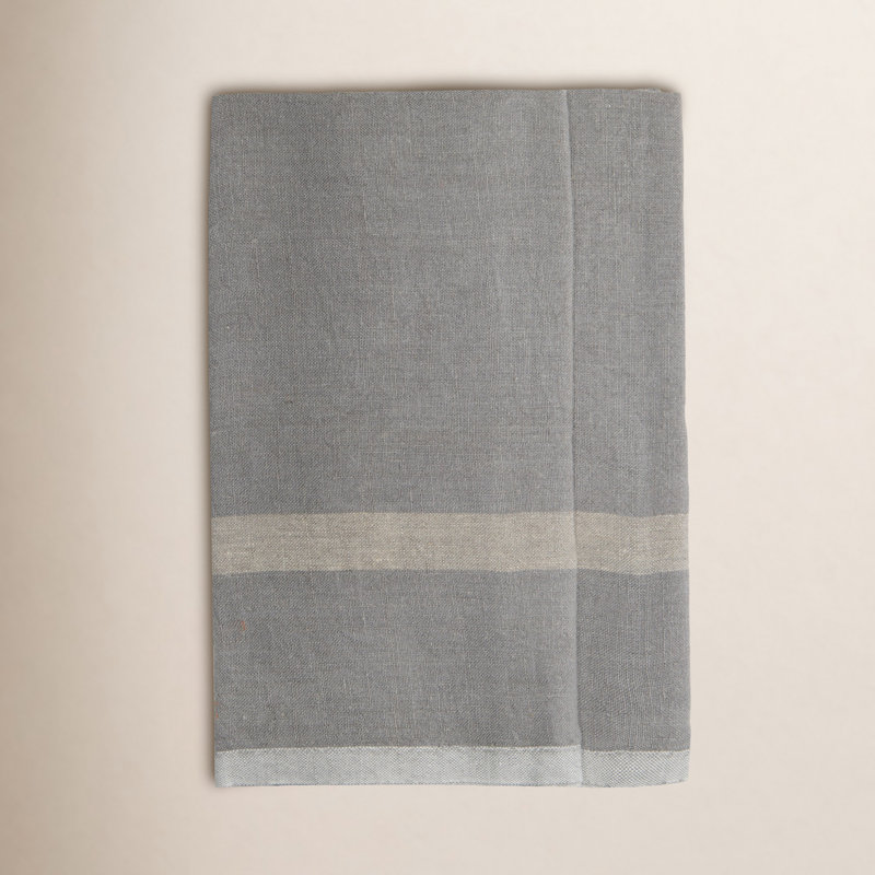 Stripe Tea Towel Kitchen Towel, Gray/Natural