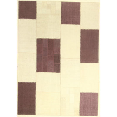 Tapis mauve en coton noué à la main