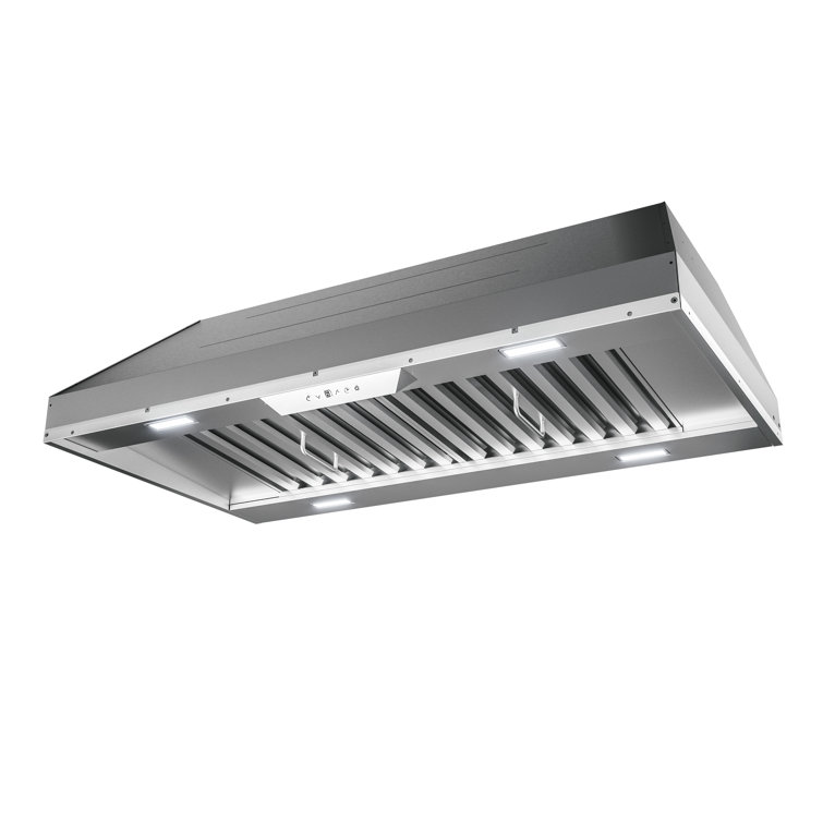 Pro Zephyr 48" 1200 CFM Insert Mount Range Hood with LED Light in Stainless Steel
