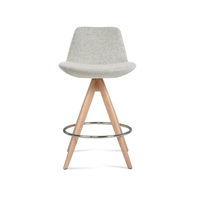 Tabouret Pera Pyramid, Naturel, Tabouret de bar, Argent argent