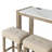 Vanilla Real Marble Sofa Table With Power And 3 Stools