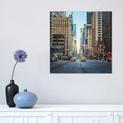 Sunset Over Manhattan by Ann Hudec - Wrapped Canvas Print