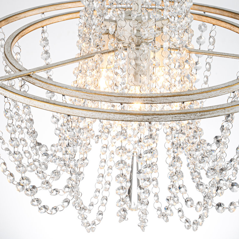  3-Light Modern Dimmable Crystal Semi-Flush Mount for Bedroom