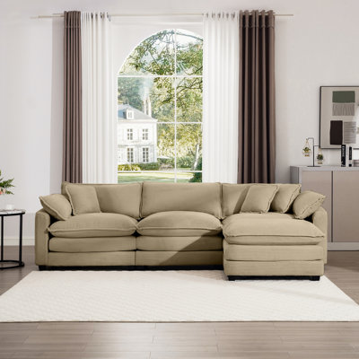 Velours côtelé brun clair 3 avec pour petits salons - Design classique et moderne, confort inégalé et détente