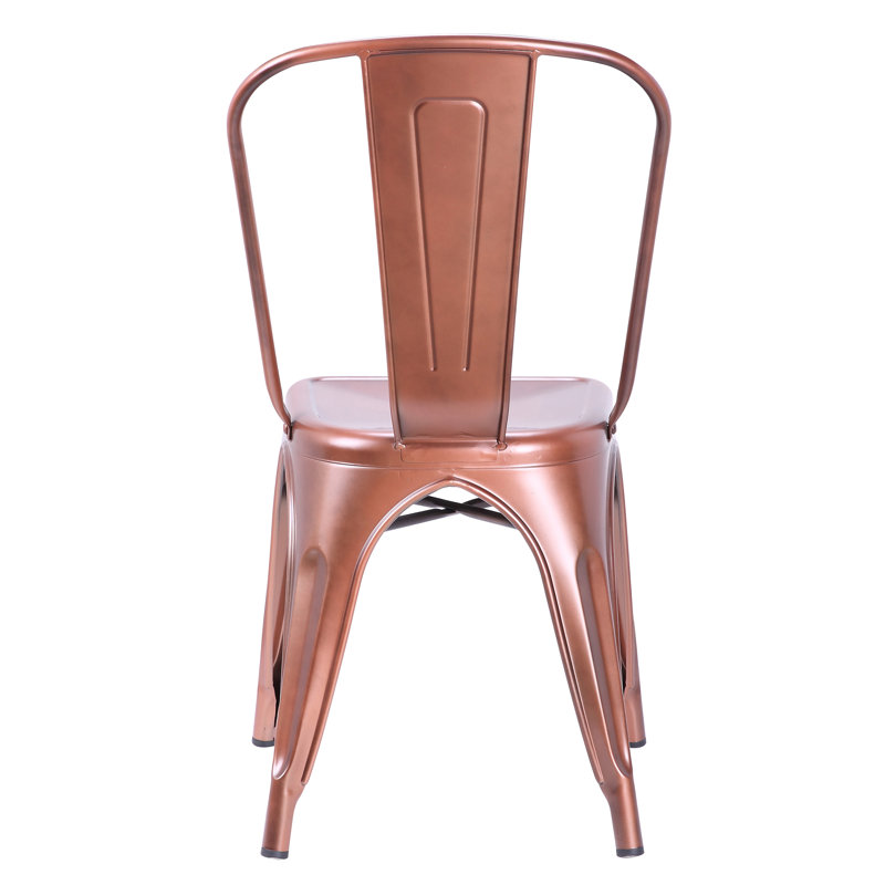 Julianne 45cm H Slat Back Stacking Side Chair, Copper