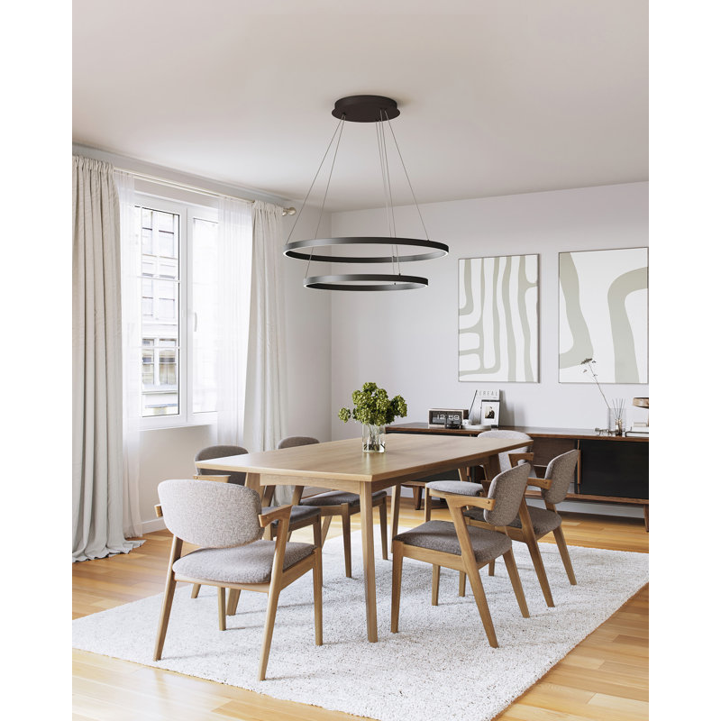 Cerchio 2 - Light LED Chandelier, 1.38" H x 23.63" W x 23.63" D, Black