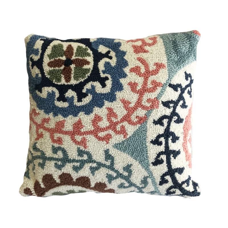 Coussin Shayla Aqua, Bleu / gris