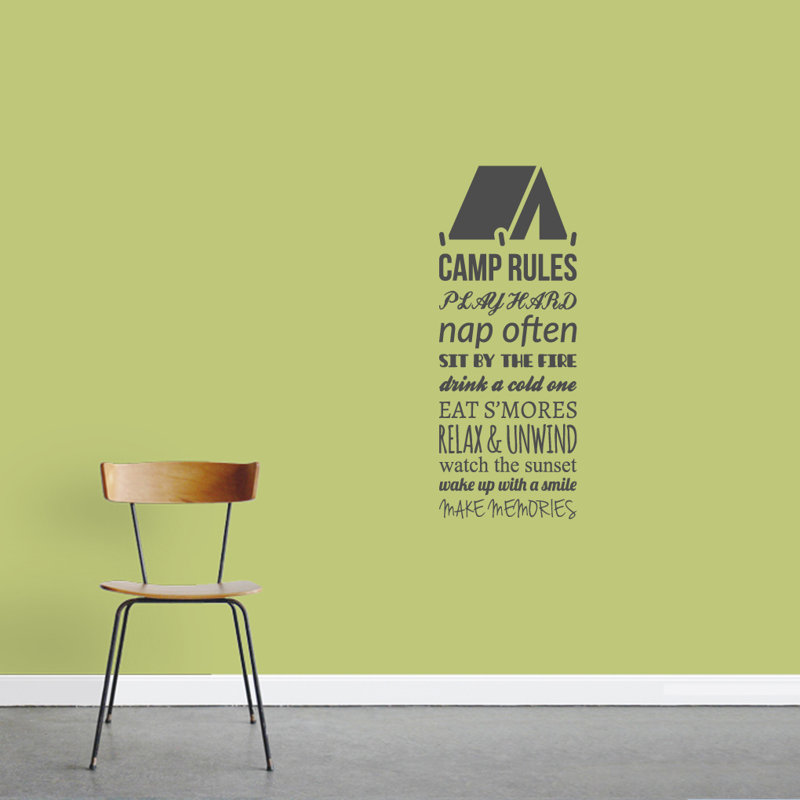 Décalcomanie murale camp rules, Gris foncé