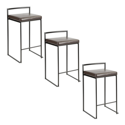 Ernestine Stackable Faux Leather Stool