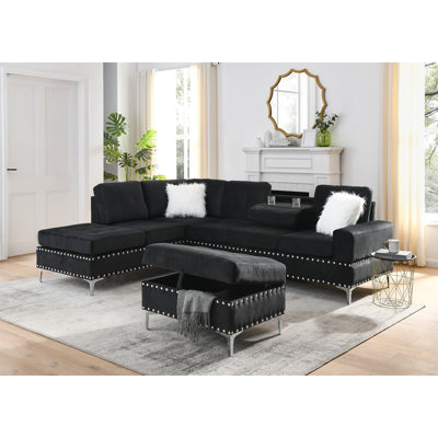 Sectional 3-Seaters Sofa With Reversible Chaise