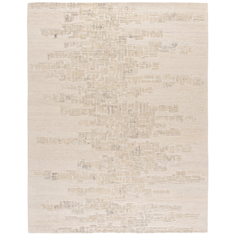 Laine touffetée à la main Harvest 106; Tapis abstrait en coton, Rectangulaire 8 pi x 10 pi
