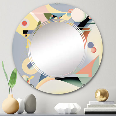 Preslyn Pastel Art Deco III - Modern Geometric Wall Mirror