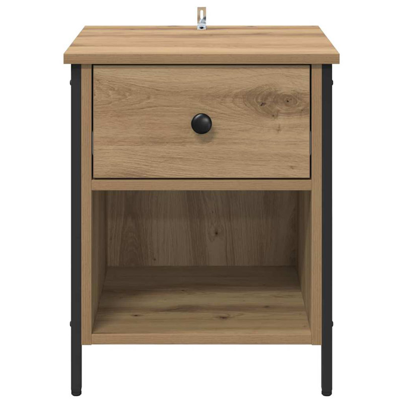 40 cm W Bedside Table, Artisan Oak