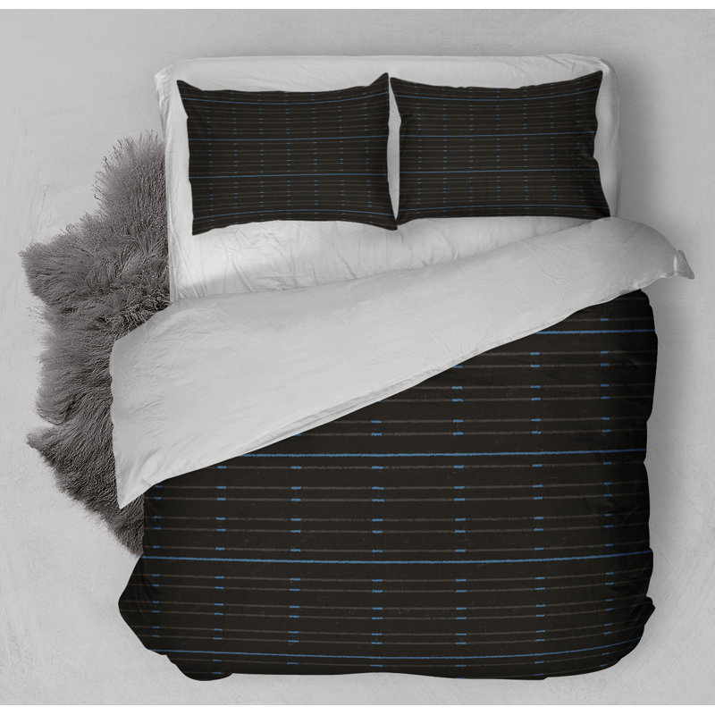 Polyester Twill Striped Duvet Cover, King Duvet Cover + 2 King Pillowcases