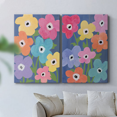 «Flower Market Color I», toile tendue avec châssis de qualité supérieure, prête à être accrochée
