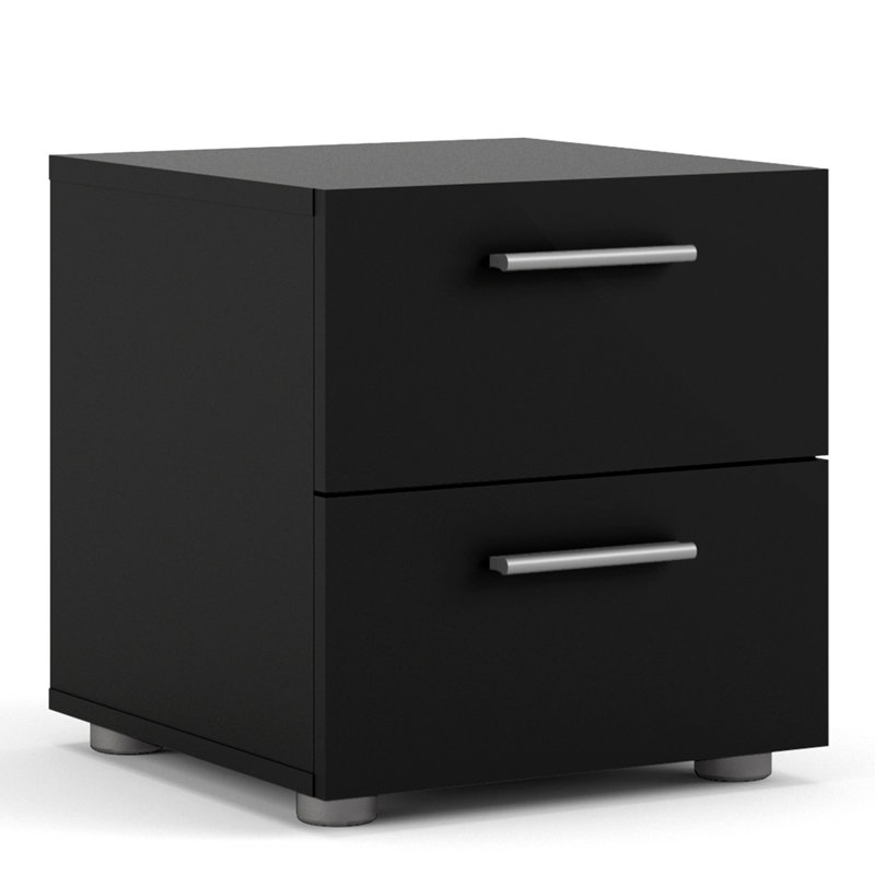 Diamone Manufactured Wood Bedside Table, Black