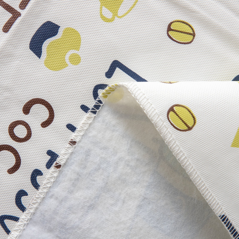 Waterproof Rectangle Tablecloth Flannel Backed Vinyl Tablecloth 60"x 84",Beige Coffee Kitchen Print