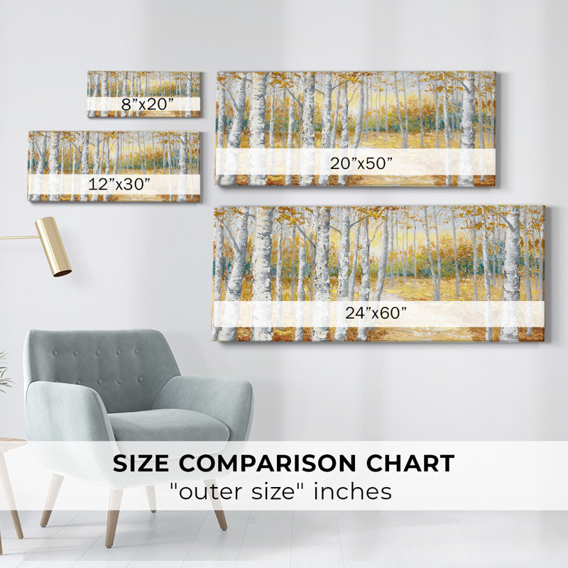 Birch Path I, H 12 po x l 30 po x P 1,5 po
