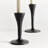 Torchon Sand-Cast Aluminum Taper Candle Holders in Black, Set of 2-234171019