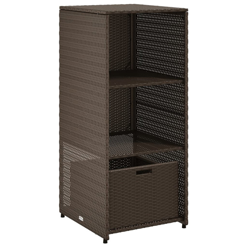 Garden Storage Cabinet 50X55x115 Cm Poly Rattan, Brown
