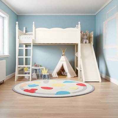 Twin Loft Bed With Storage Shelves And Wardrobe, Solid Wood Loft Beds With Detachable Slide And Ladders, No Spring Box Needed