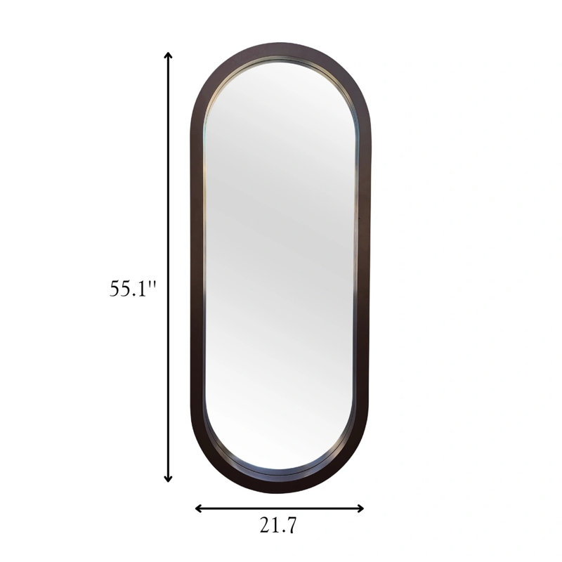 Grand miroir à pilules, 55,1 po x 21,7 po, Brun