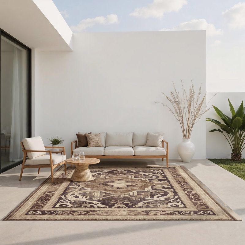Tapis intérieur et extérieur Homeric Tale, Rectangle 3' x 5'