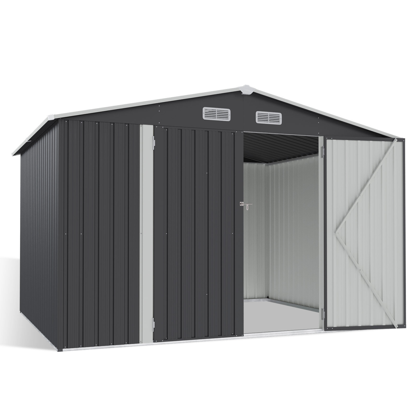 Aoxun 10 ft. W x 8 ft. D Metal Storage Shed | Wayfair