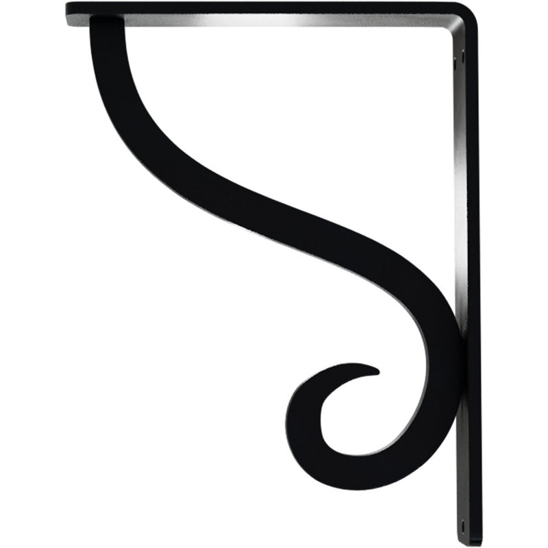 Support simple en fer forgé Ashford, H 8 po x l 1,5 po x P 5,5 po, Noir